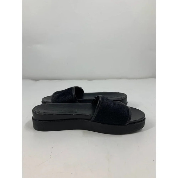 Zara Women's Furry Adjustable Strap Small Platform Slides Size 6.5 - Picture 4 of 16